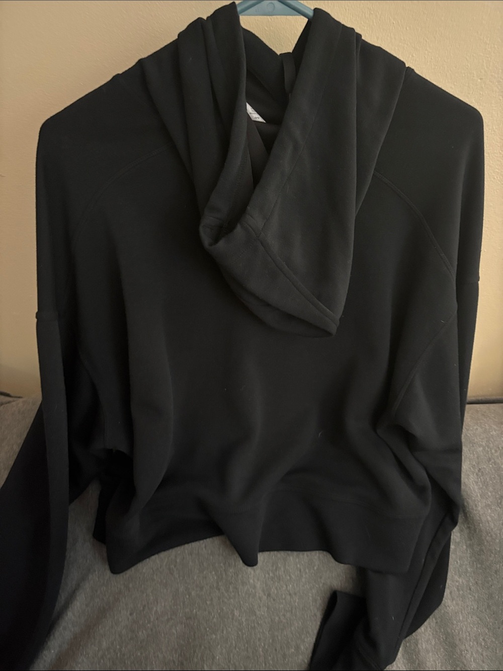 90 Degree By Reflex Black Women's Hooded Cutout Sweatshirt - Picture 2 of 3